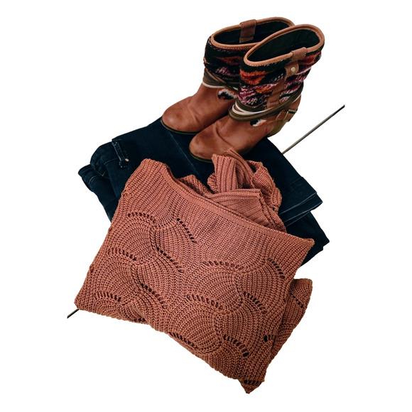 Moon & Madison woman’s orange knitted sweater Size M - Picture 13 of 14